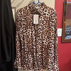 Cheetah print button down